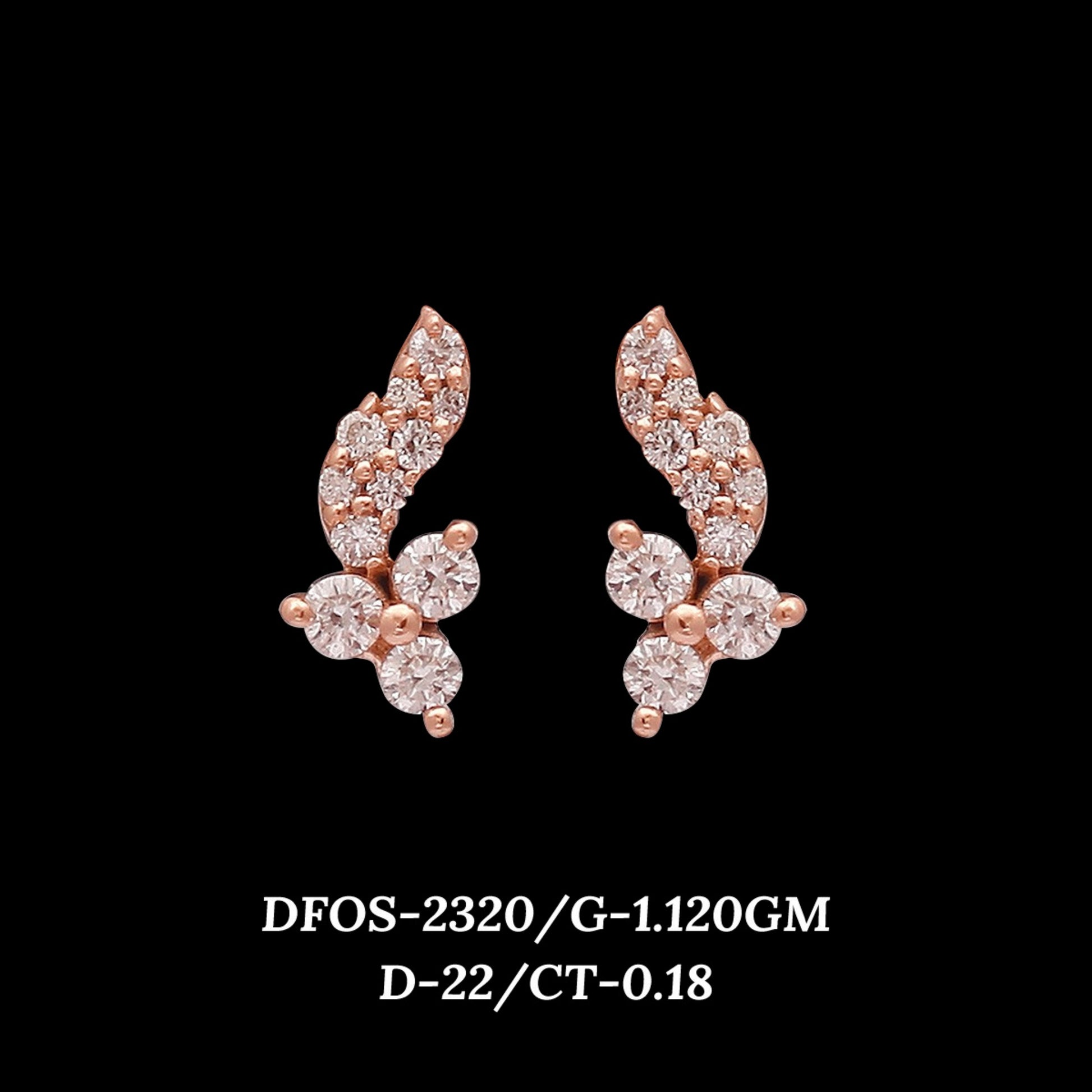 Diamond EARRING With 1.12 Gms of 18 Kt Gold and 0.18 Cts of Certified Natural Diamonds Code: MJ26ER408