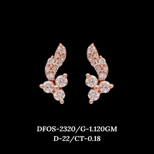Diamond EARRING With 1.12 Gms of 18 Kt Gold and 0.18 Cts of Certified Natural Diamonds Code: MJ26ER408