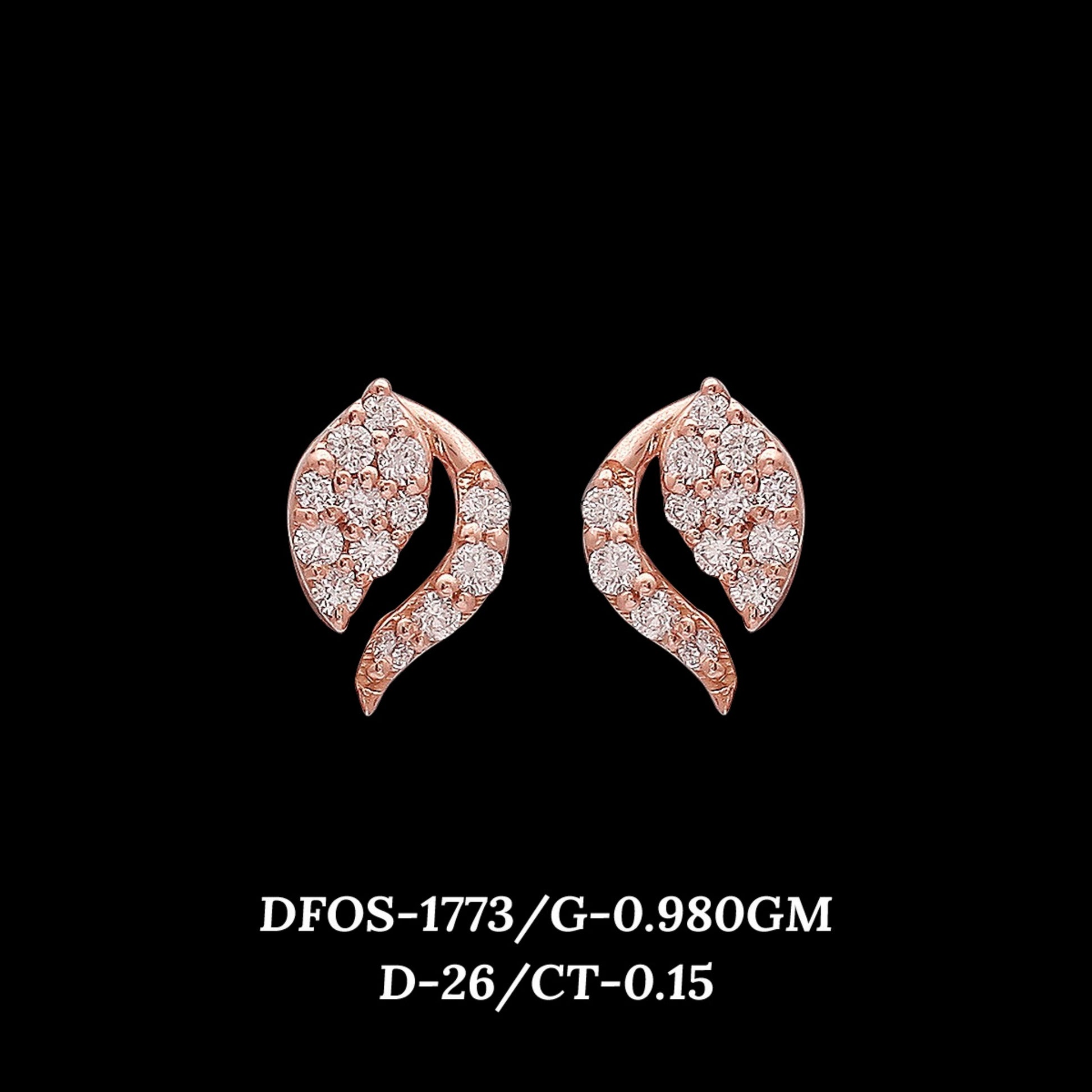 Diamond EARRING With 0.98 Gms of 18 Kt Gold and 0.15 Cts of Certified Natural Diamonds Code: MJ26ER265
