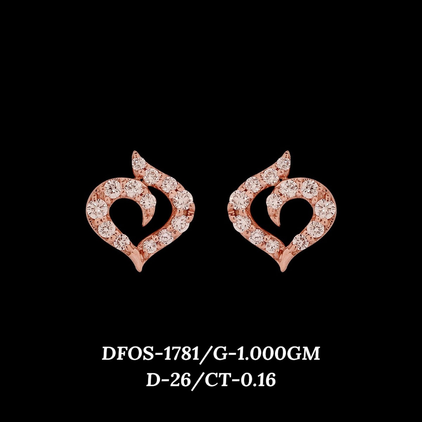 Diamond EARRING With 1 Gms of 18 Kt Gold and 0.16 Cts of Certified Natural Diamonds Code: MJ26ER271