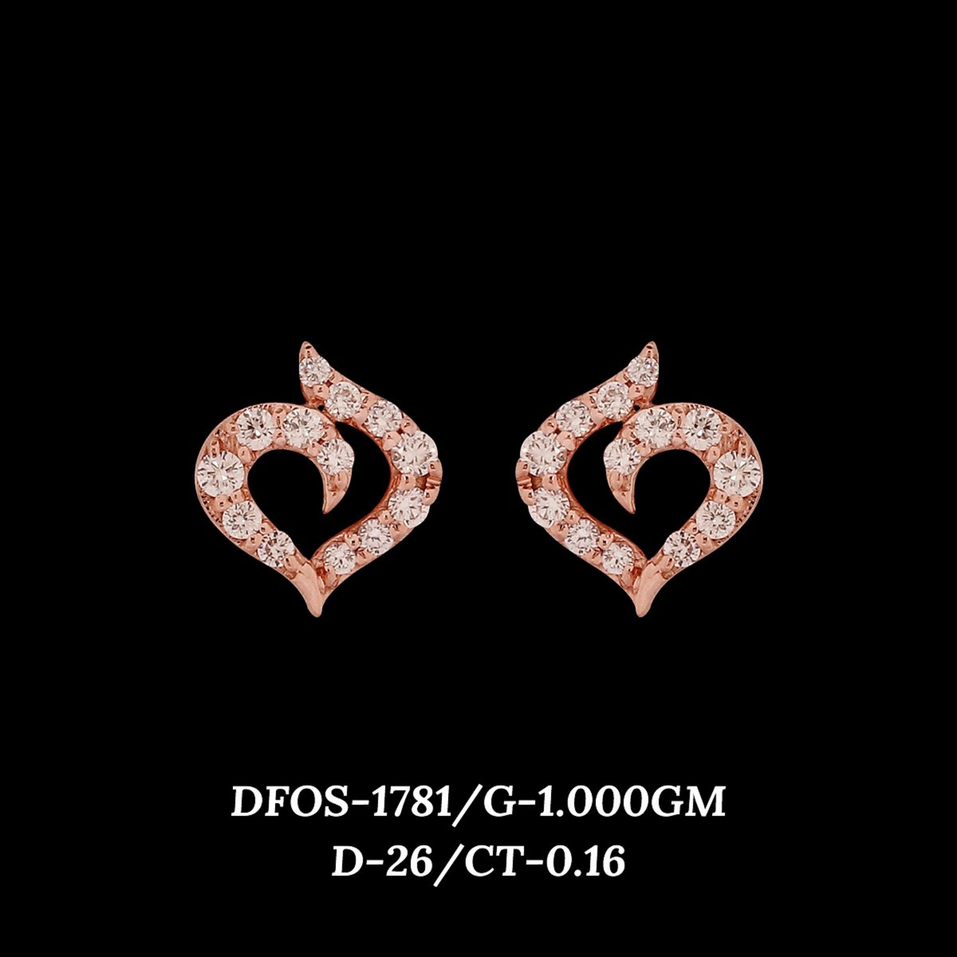 Diamond EARRING With 1 Gms of 18 Kt Gold and 0.16 Cts of Certified Natural Diamonds Code: MJ26ER271