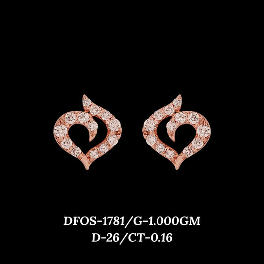 Diamond EARRING With 1 Gms of 18 Kt Gold and 0.16 Cts of Certified Natural Diamonds Code: MJ26ER271