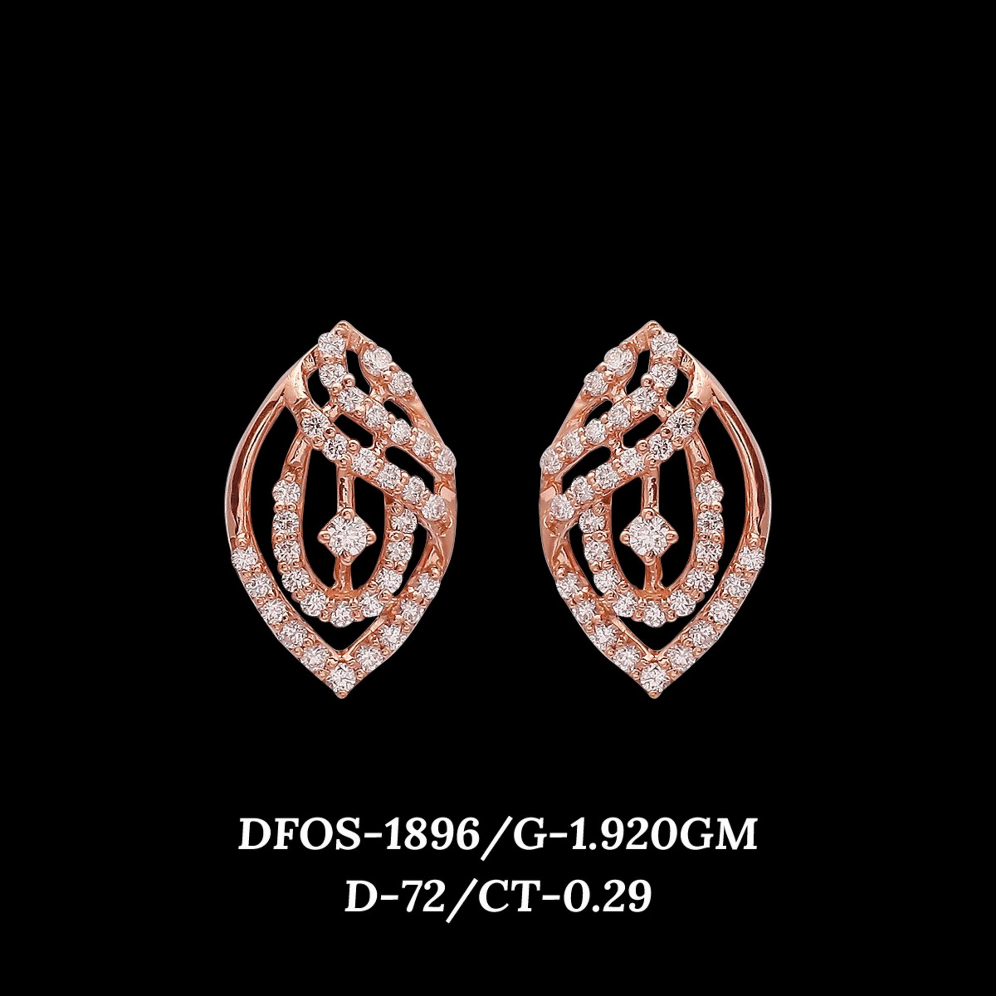 Diamond EARRING With 1.92 Gms of 18 Kt Gold and 0.29 Cts of Certified Natural Diamonds Code: MJ26ER301