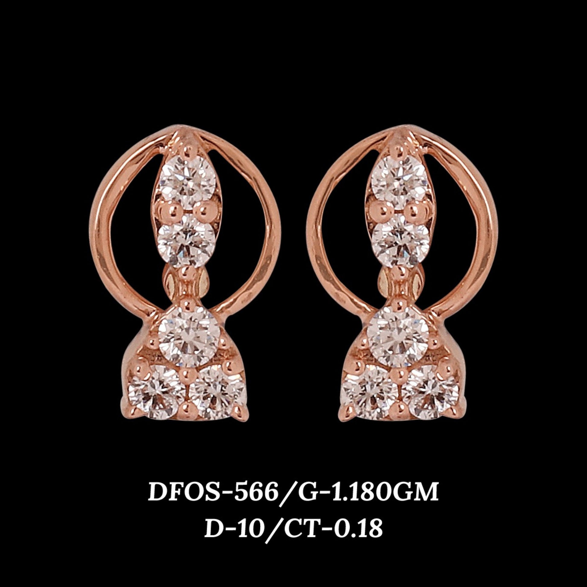 Diamond EARRING With 1.18 Gms of 18 Kt Gold and 0.18 Cts of Certified Natural Diamonds Code: MJ26ER552