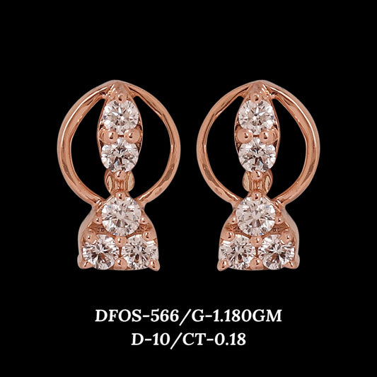 Diamond EARRING With 1.18 Gms of 18 Kt Gold and 0.18 Cts of Certified Natural Diamonds Code: MJ26ER552