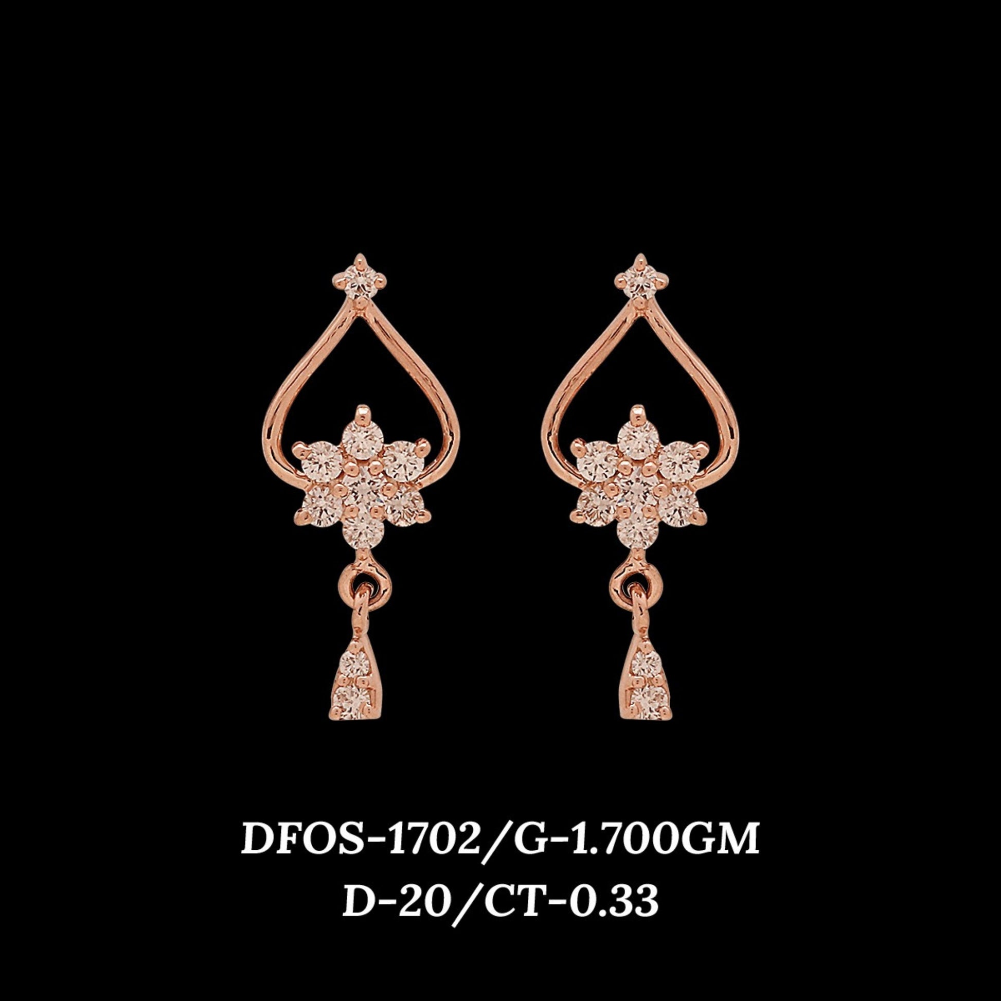 Diamond EARRING With 1.7 Gms of 18 Kt Gold and 0.33 Cts of Certified Natural Diamonds Code: MJ26ER245