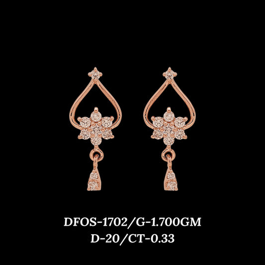 Diamond EARRING With 1.7 Gms of 18 Kt Gold and 0.33 Cts of Certified Natural Diamonds Code: MJ26ER245