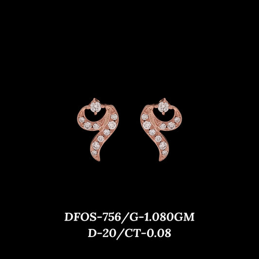 Diamond EARRING With 1.08 Gms of 18 Kt Gold and 0.08 Cts of Certified Natural Diamonds Code: MJ26ER594