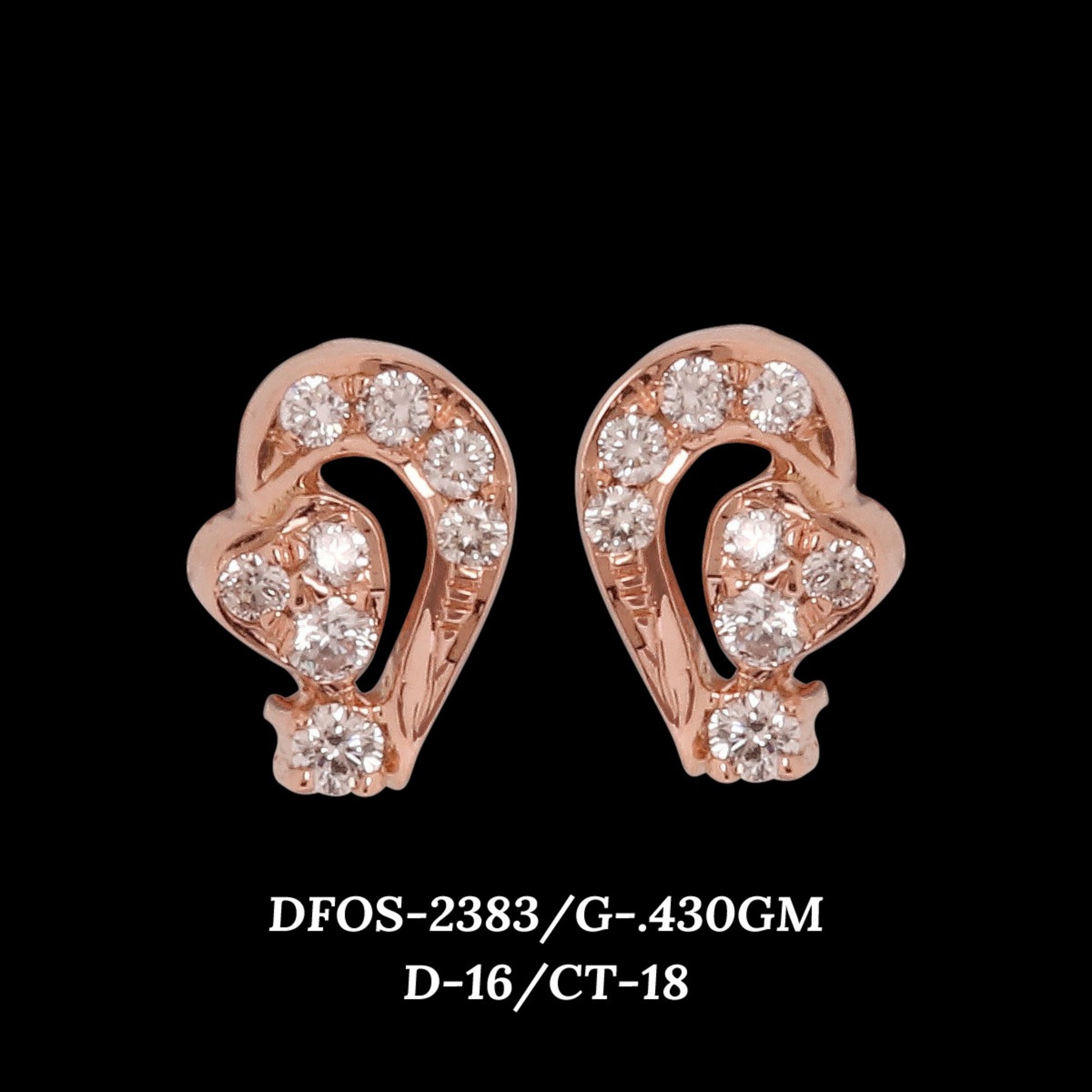 Diamond EARRING With 1.43 Gms of 18 Kt Gold and 0.18 Cts of Certified Natural Diamonds Code: MJ26ER435