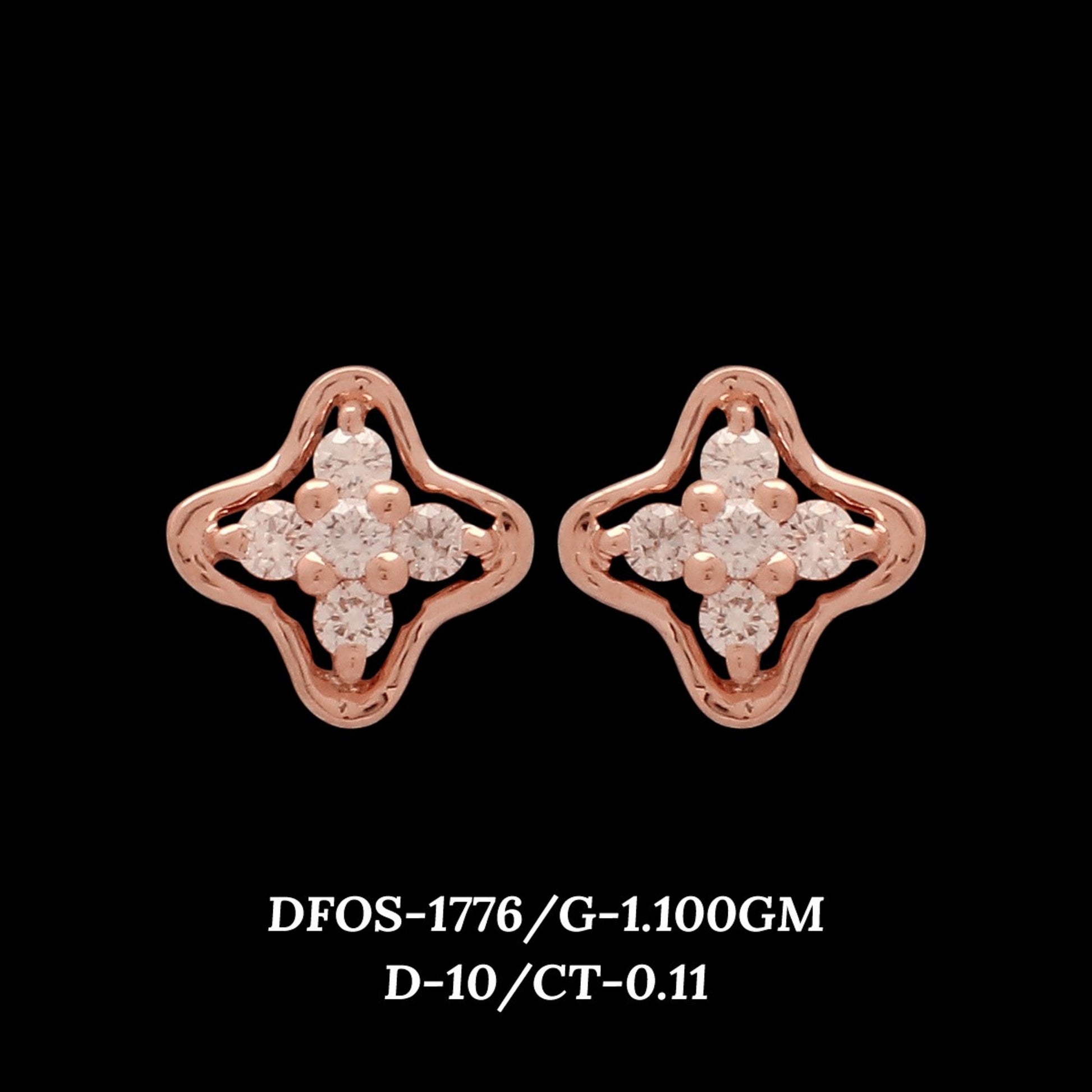 Diamond EARRING With 1.1 Gms of 18 Kt Gold and 0.11 Cts of Certified Natural Diamonds Code: MJ26ER268