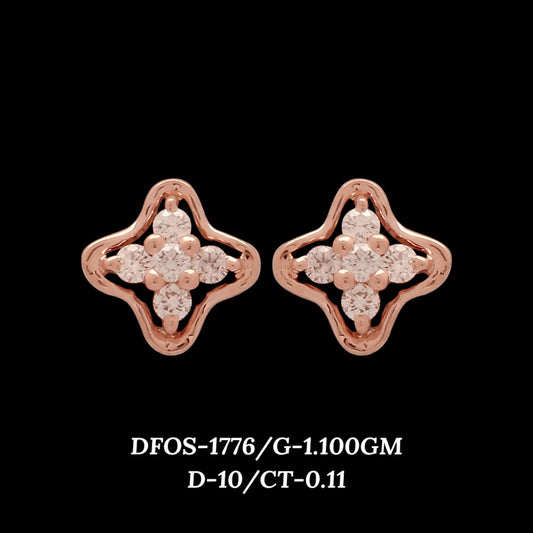 Diamond EARRING With 1.1 Gms of 18 Kt Gold and 0.11 Cts of Certified Natural Diamonds Code: MJ26ER268