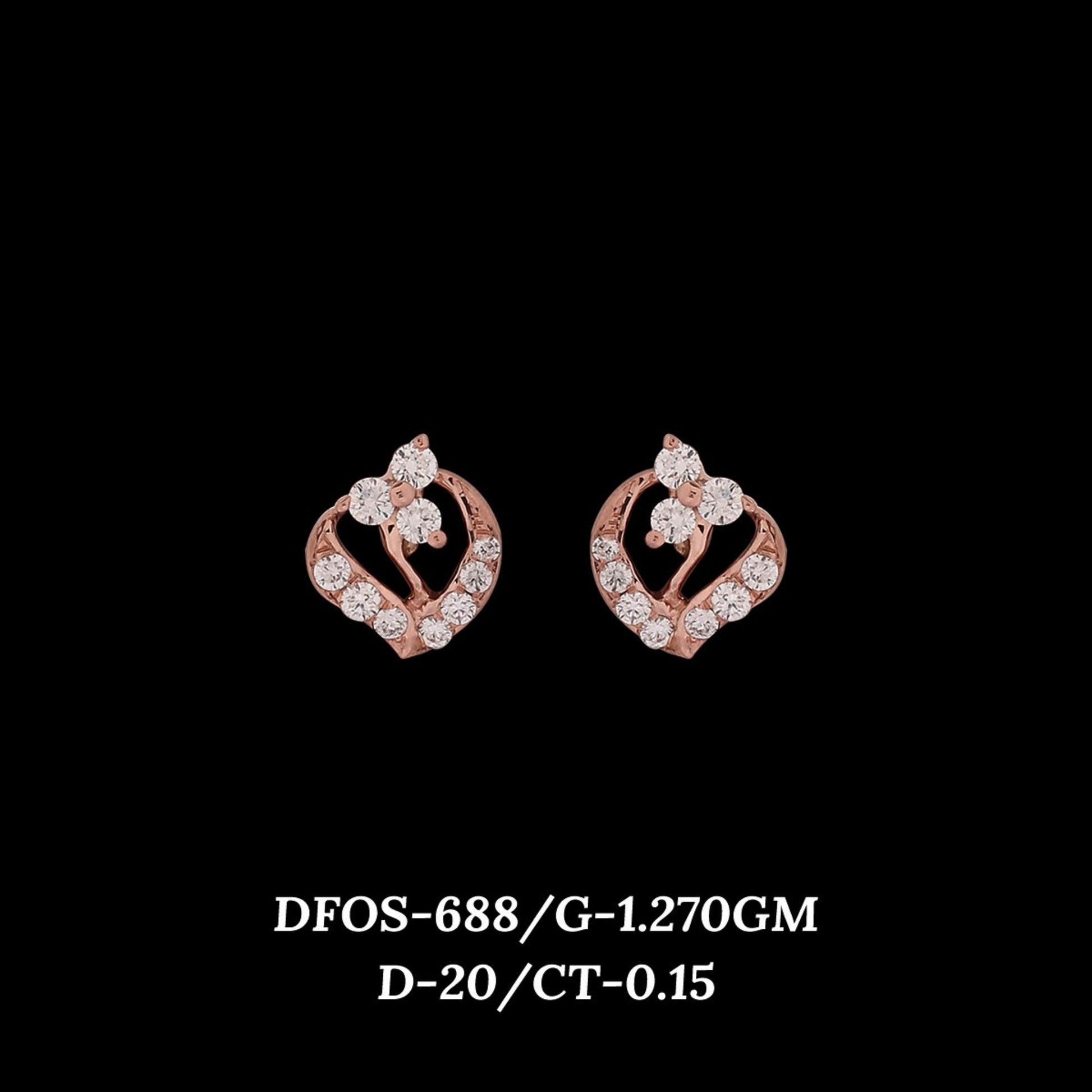 Diamond EARRING With 1.27 Gms of 18 Kt Gold and 0.15 Cts of Certified Natural Diamonds Code: MJ26ER566