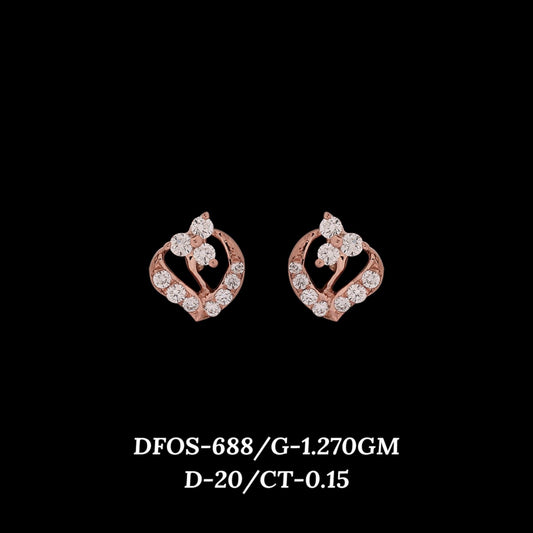Diamond EARRING With 1.27 Gms of 18 Kt Gold and 0.15 Cts of Certified Natural Diamonds Code: MJ26ER566