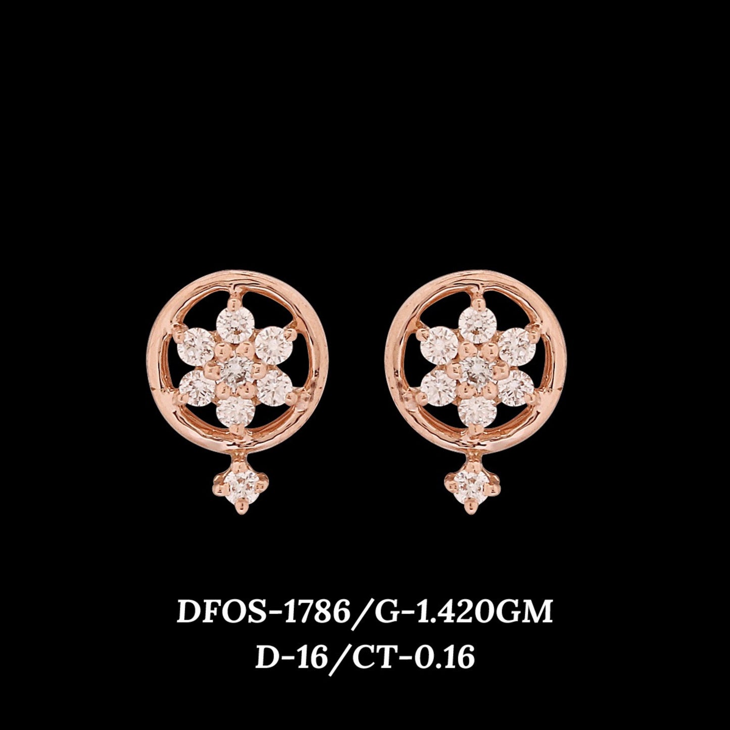 Diamond EARRING With 1.42 Gms of 18 Kt Gold and 0.16 Cts of Certified Natural Diamonds Code: MJ26ER275
