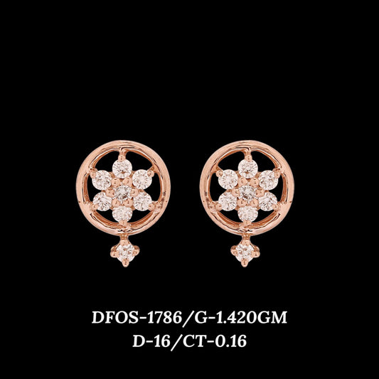 Diamond EARRING With 1.42 Gms of 18 Kt Gold and 0.16 Cts of Certified Natural Diamonds Code: MJ26ER275