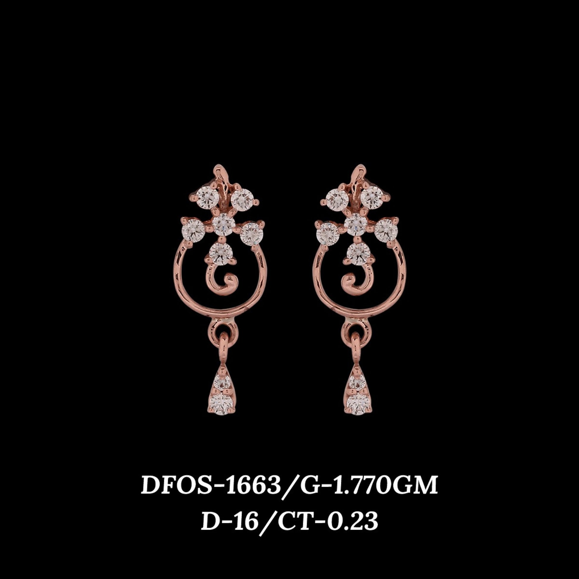 Diamond EARRING With 1.77 Gms of 18 Kt Gold and 0.23 Cts of Certified Natural Diamonds Code: MJ26ER237