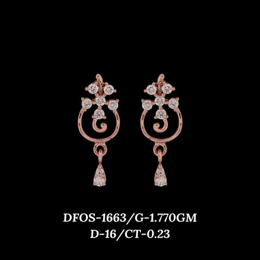 Diamond EARRING With 1.77 Gms of 18 Kt Gold and 0.23 Cts of Certified Natural Diamonds Code: MJ26ER237