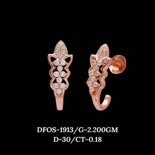 Diamond EARRING With 2.2 Gms of 18 Kt Gold and 0.18 Cts of Certified Natural Diamonds Code: MJ26ER309