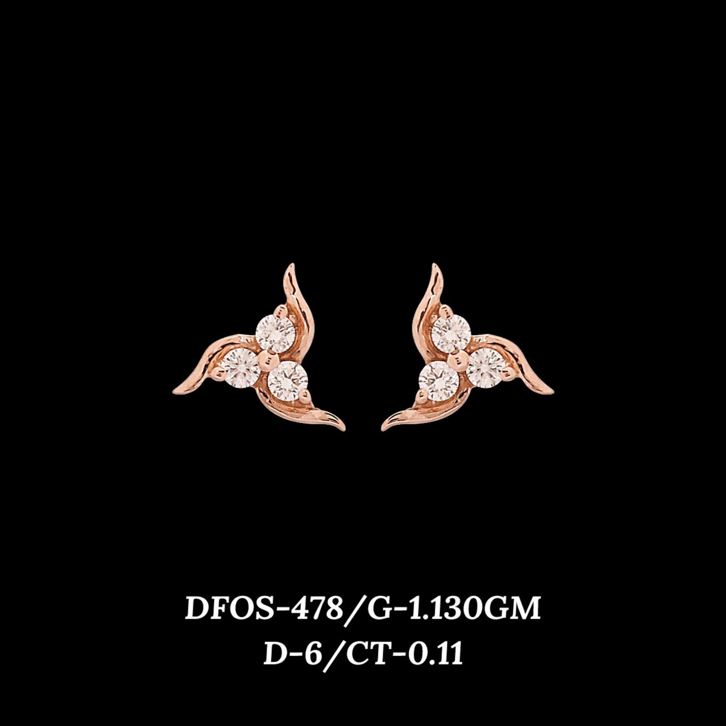 Diamond EARRING With 1.13 Gms of 18 Kt Gold and 0.11 Cts of Certified Natural Diamonds Code: MJ26ER529