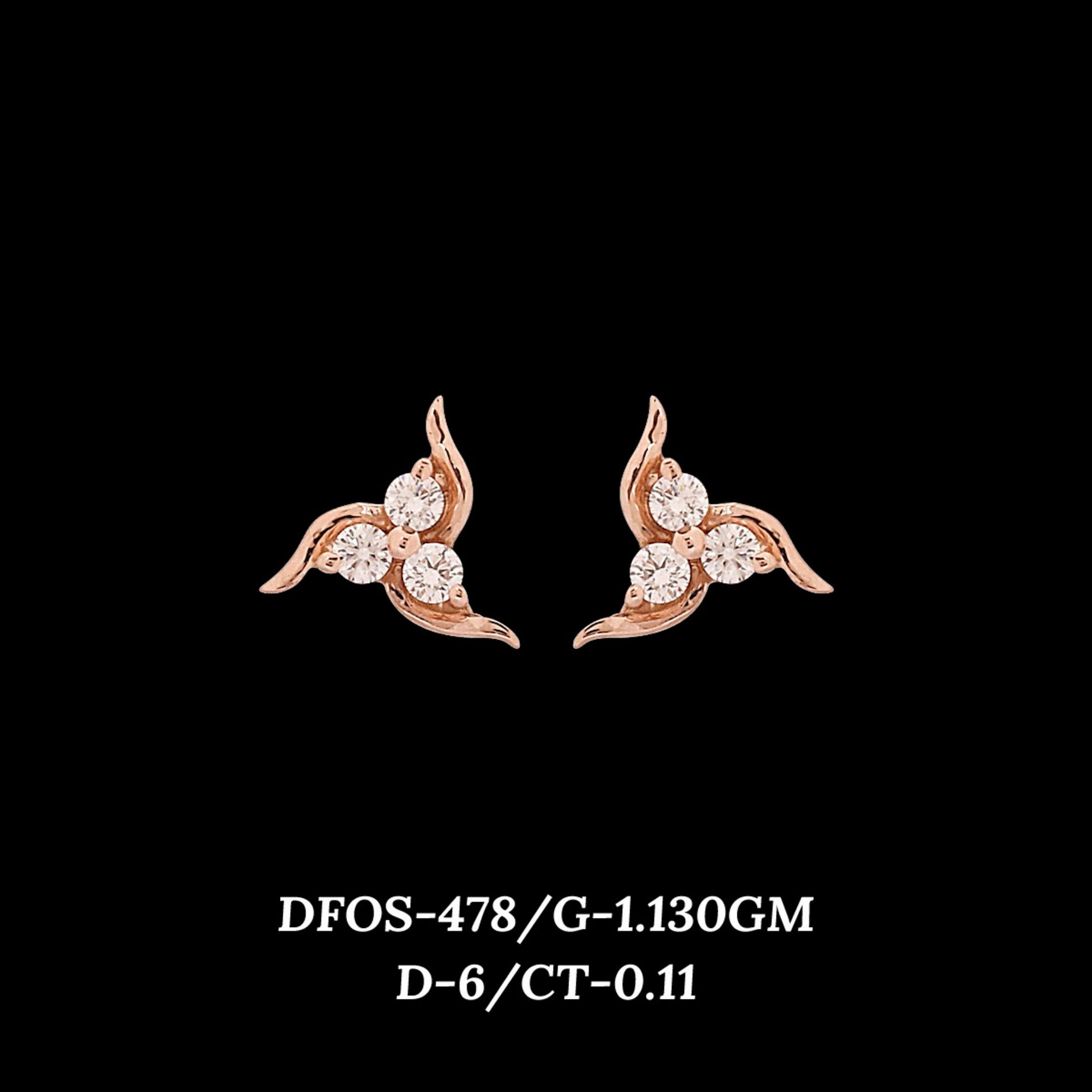 Diamond EARRING With 1.13 Gms of 18 Kt Gold and 0.11 Cts of Certified Natural Diamonds Code: MJ26ER529