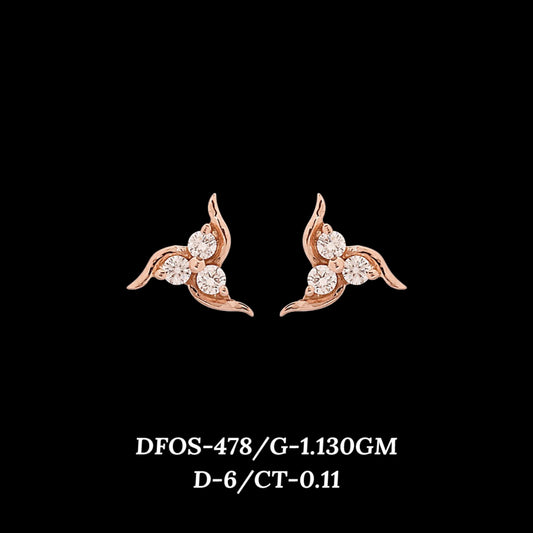 Diamond EARRING With 1.13 Gms of 18 Kt Gold and 0.11 Cts of Certified Natural Diamonds Code: MJ26ER529
