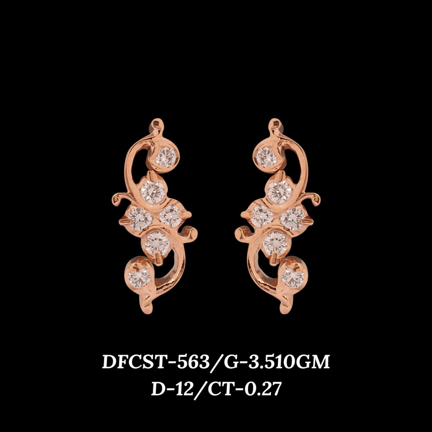 Diamond EARRING With 3.51 Gms of 18 Kt Gold and 0.27 Cts of Certified Natural Diamonds Code: MJ26ER551
