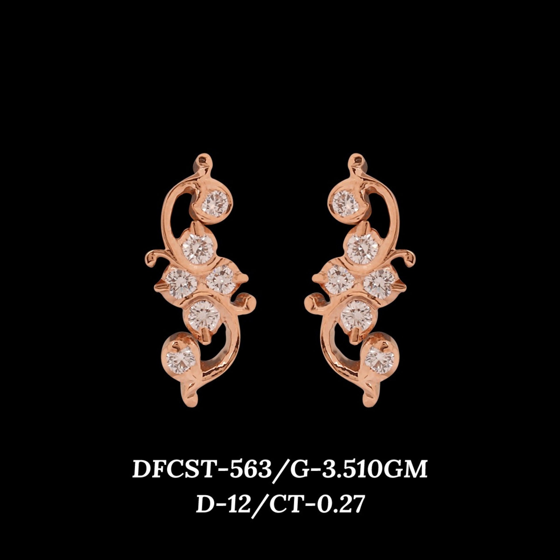 Diamond EARRING With 3.51 Gms of 18 Kt Gold and 0.27 Cts of Certified Natural Diamonds Code: MJ26ER551