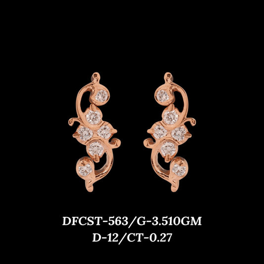 Diamond EARRING With 3.51 Gms of 18 Kt Gold and 0.27 Cts of Certified Natural Diamonds Code: MJ26ER551