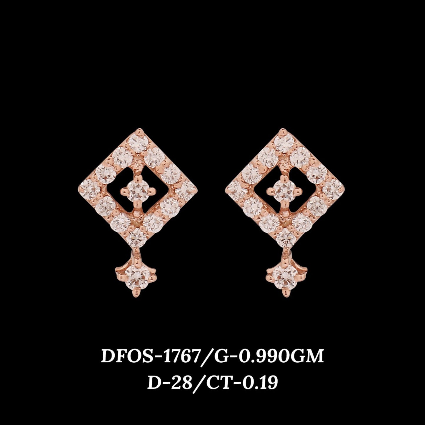 Diamond EARRING With 0.99 Gms of 18 Kt Gold and 0.19 Cts of Certified Natural Diamonds Code: MJ26ER259