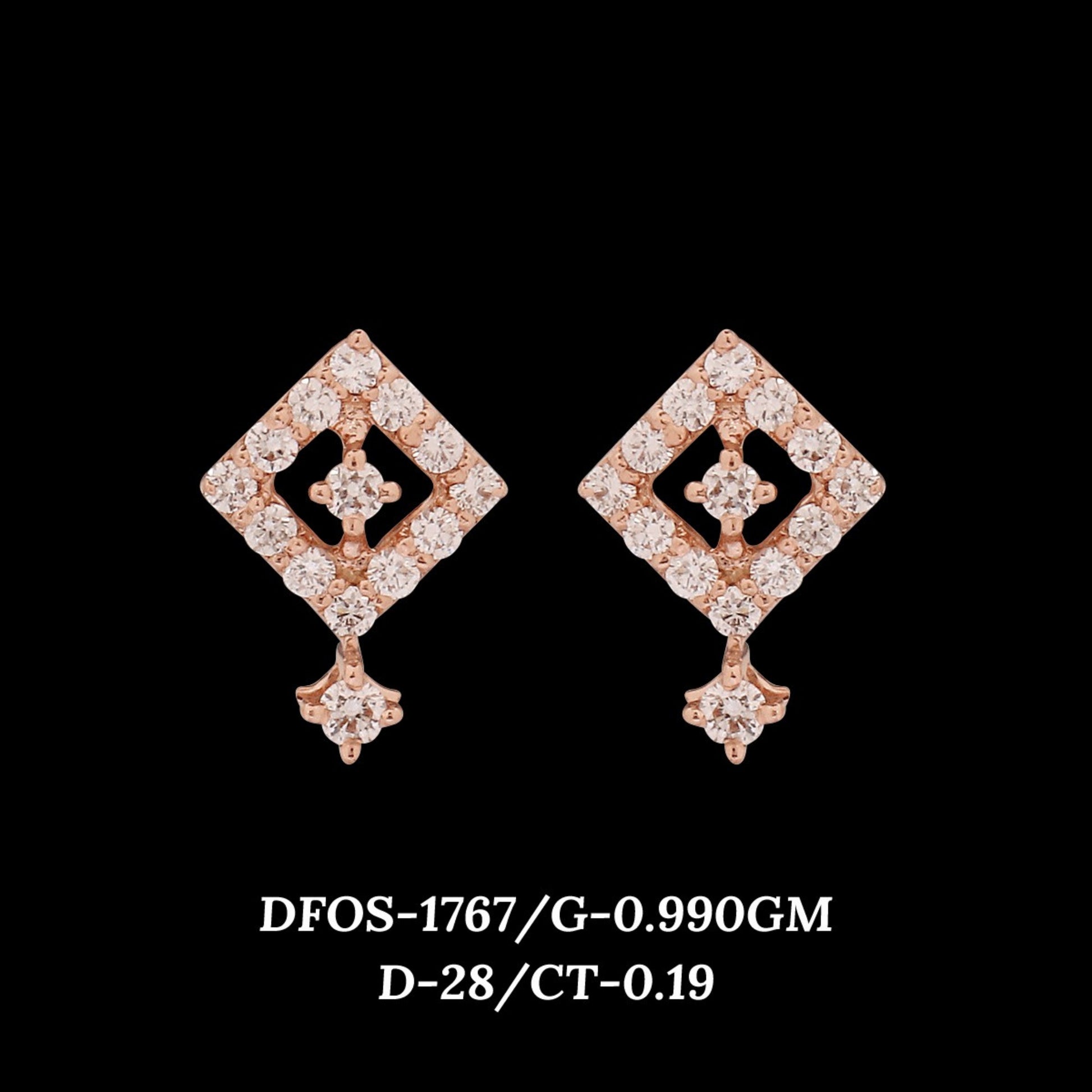 Diamond EARRING With 0.99 Gms of 18 Kt Gold and 0.19 Cts of Certified Natural Diamonds Code: MJ26ER259