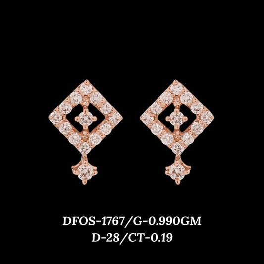 Diamond EARRING With 0.99 Gms of 18 Kt Gold and 0.19 Cts of Certified Natural Diamonds Code: MJ26ER259