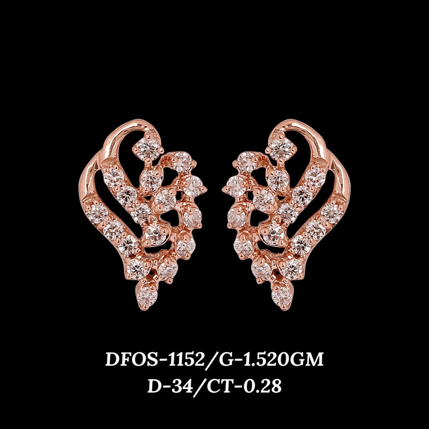 Diamond EARRING With 1.52 Gms of 18 Kt Gold and 0.28 Cts of Certified Natural Diamonds Code: MJ26ER167