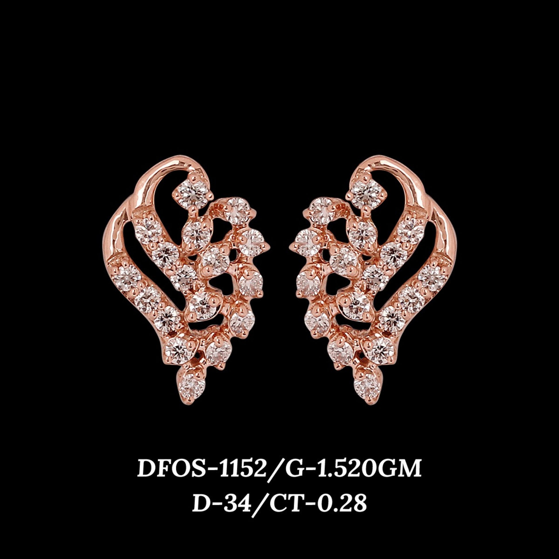 Diamond EARRING With 1.52 Gms of 18 Kt Gold and 0.28 Cts of Certified Natural Diamonds Code: MJ26ER167