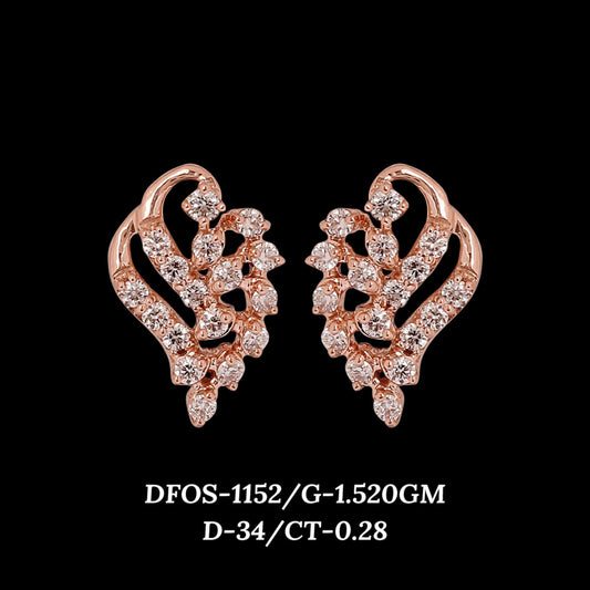 Diamond EARRING With 1.52 Gms of 18 Kt Gold and 0.28 Cts of Certified Natural Diamonds Code: MJ26ER167