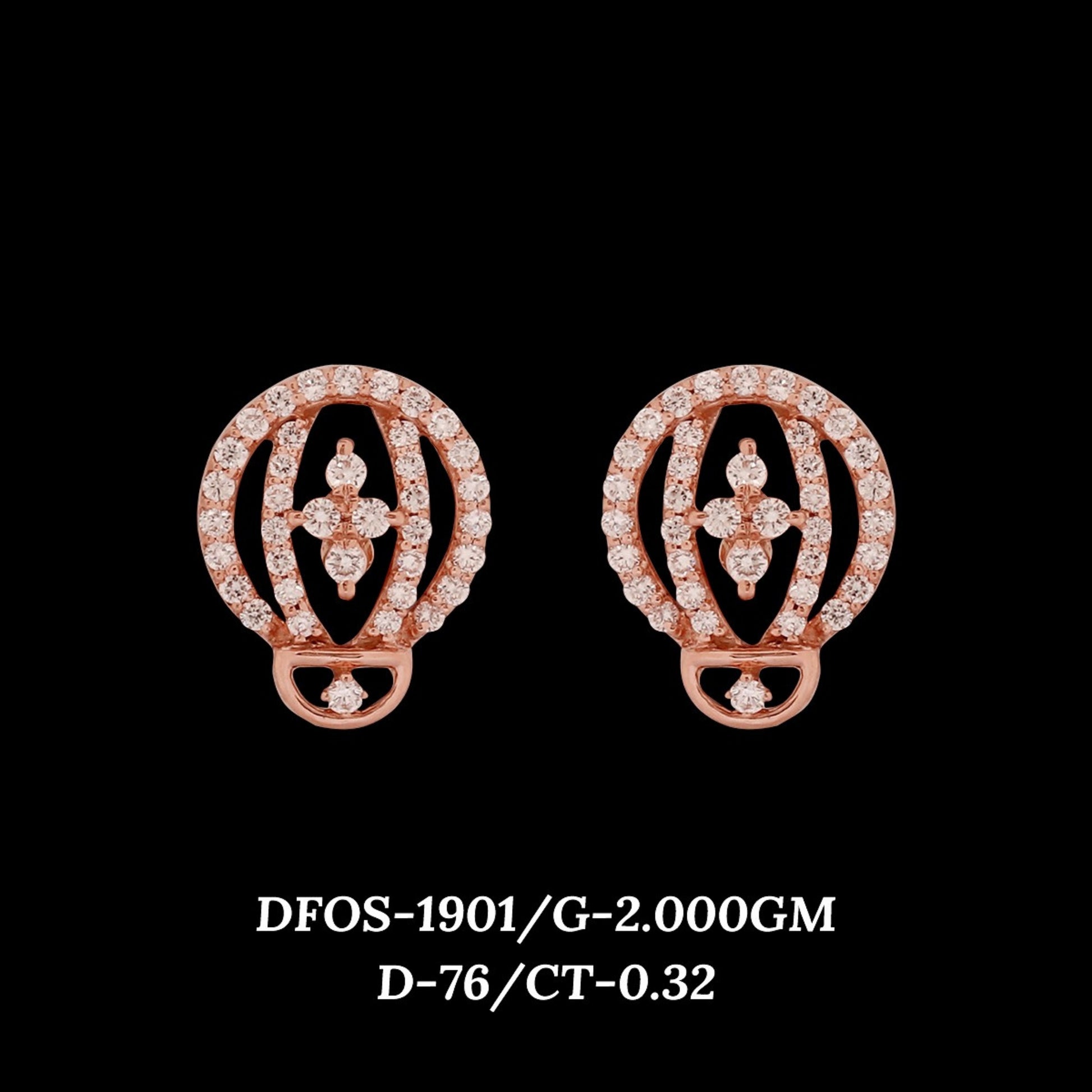 Diamond EARRING With 2 Gms of 18 Kt Gold and 0.32 Cts of Certified Natural Diamonds Code: MJ26ER303