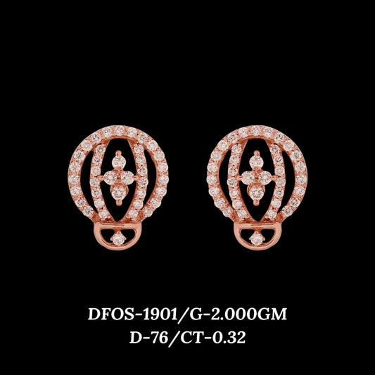 Diamond EARRING With 2 Gms of 18 Kt Gold and 0.32 Cts of Certified Natural Diamonds Code: MJ26ER303
