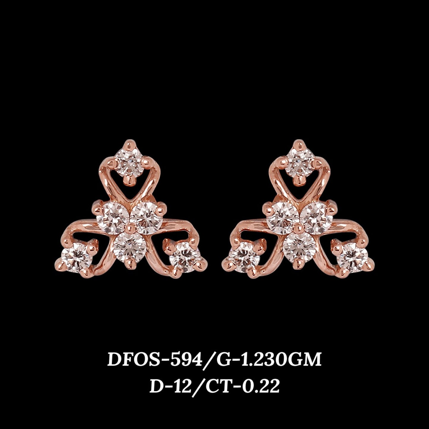 Diamond EARRING With 1.23 Gms of 18 Kt Gold and 0.22 Cts of Certified Natural Diamonds Code: MJ26ER560