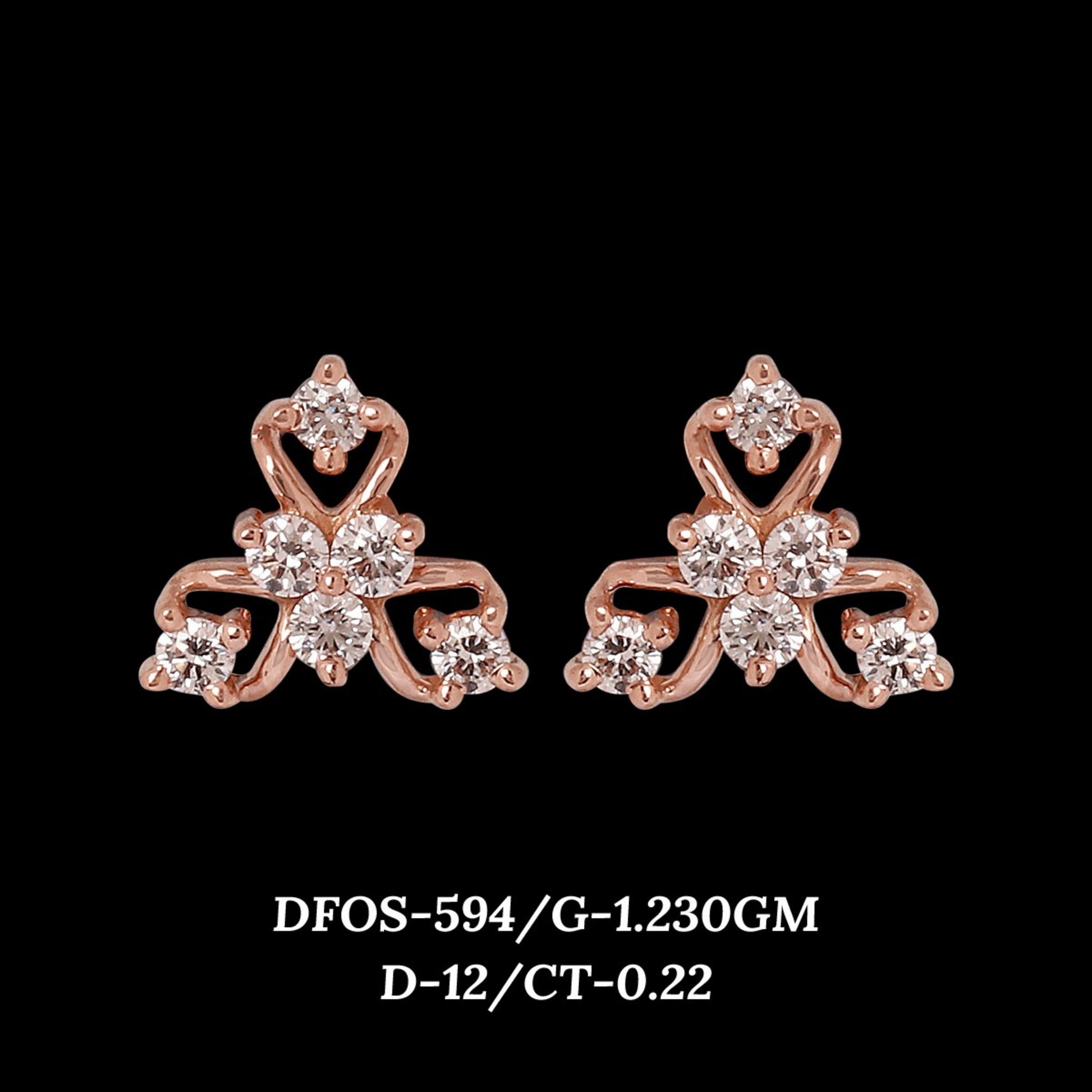 Diamond EARRING With 1.23 Gms of 18 Kt Gold and 0.22 Cts of Certified Natural Diamonds Code: MJ26ER560