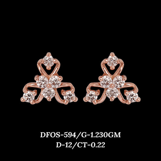 Diamond EARRING With 1.23 Gms of 18 Kt Gold and 0.22 Cts of Certified Natural Diamonds Code: MJ26ER560