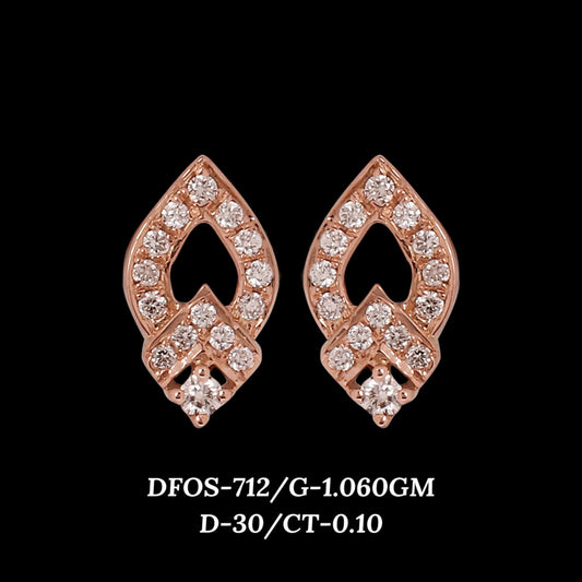 Diamond EARRING With 1.06 Gms of 18 Kt Gold and 0.1 Cts of Certified Natural Diamonds Code: MJ26ER577