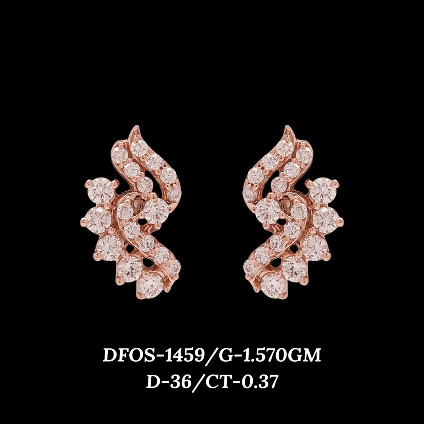 Diamond EARRING With 1.57 Gms of 18 Kt Gold and 0.37 Cts of Certified Natural Diamonds Code: MJ26ER199