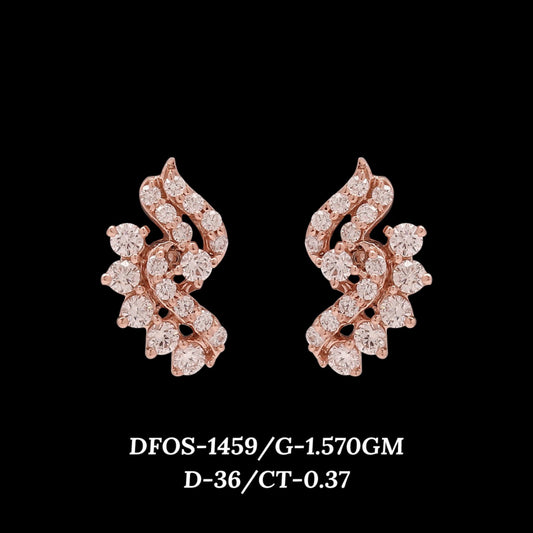 Diamond EARRING With 1.57 Gms of 18 Kt Gold and 0.37 Cts of Certified Natural Diamonds Code: MJ26ER199