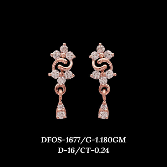 Diamond EARRING With 1.18 Gms of 18 Kt Gold and 0.24 Cts of Certified Natural Diamonds Code: MJ26ER240