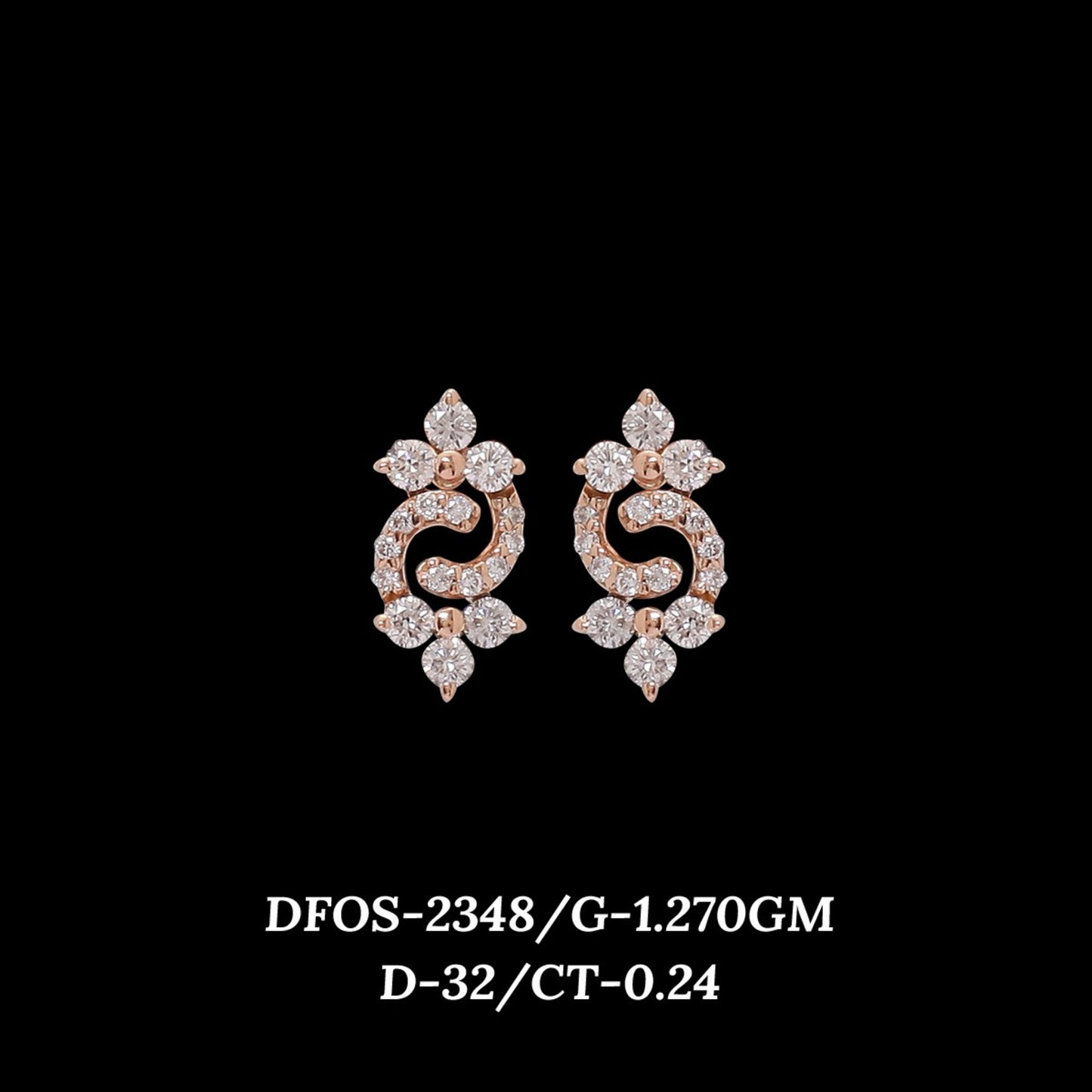 Diamond EARRING With 1.27 Gms of 18 Kt Gold and 0.24 Cts of Certified Natural Diamonds Code: MJ26ER426