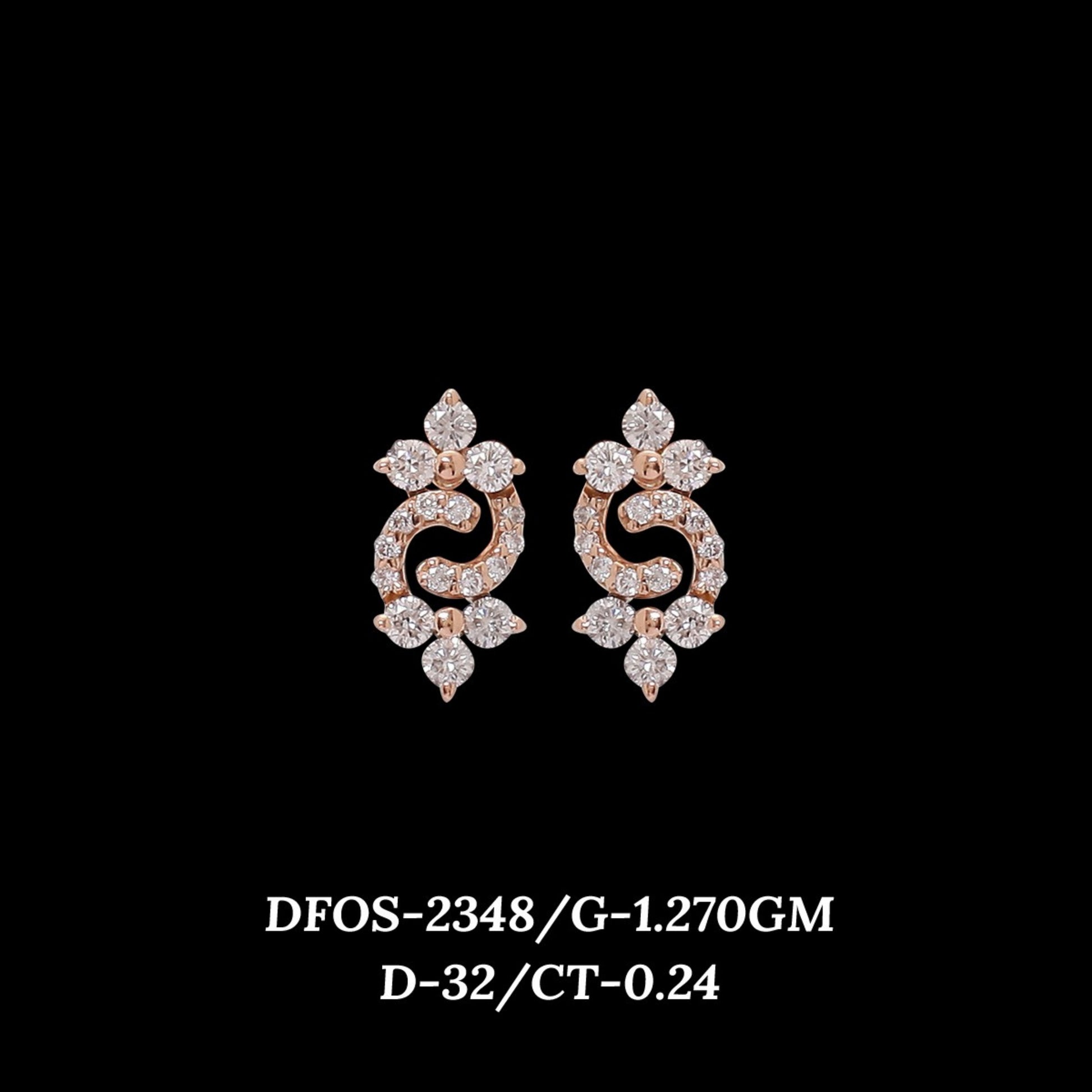 Diamond EARRING With 1.27 Gms of 18 Kt Gold and 0.24 Cts of Certified Natural Diamonds Code: MJ26ER426