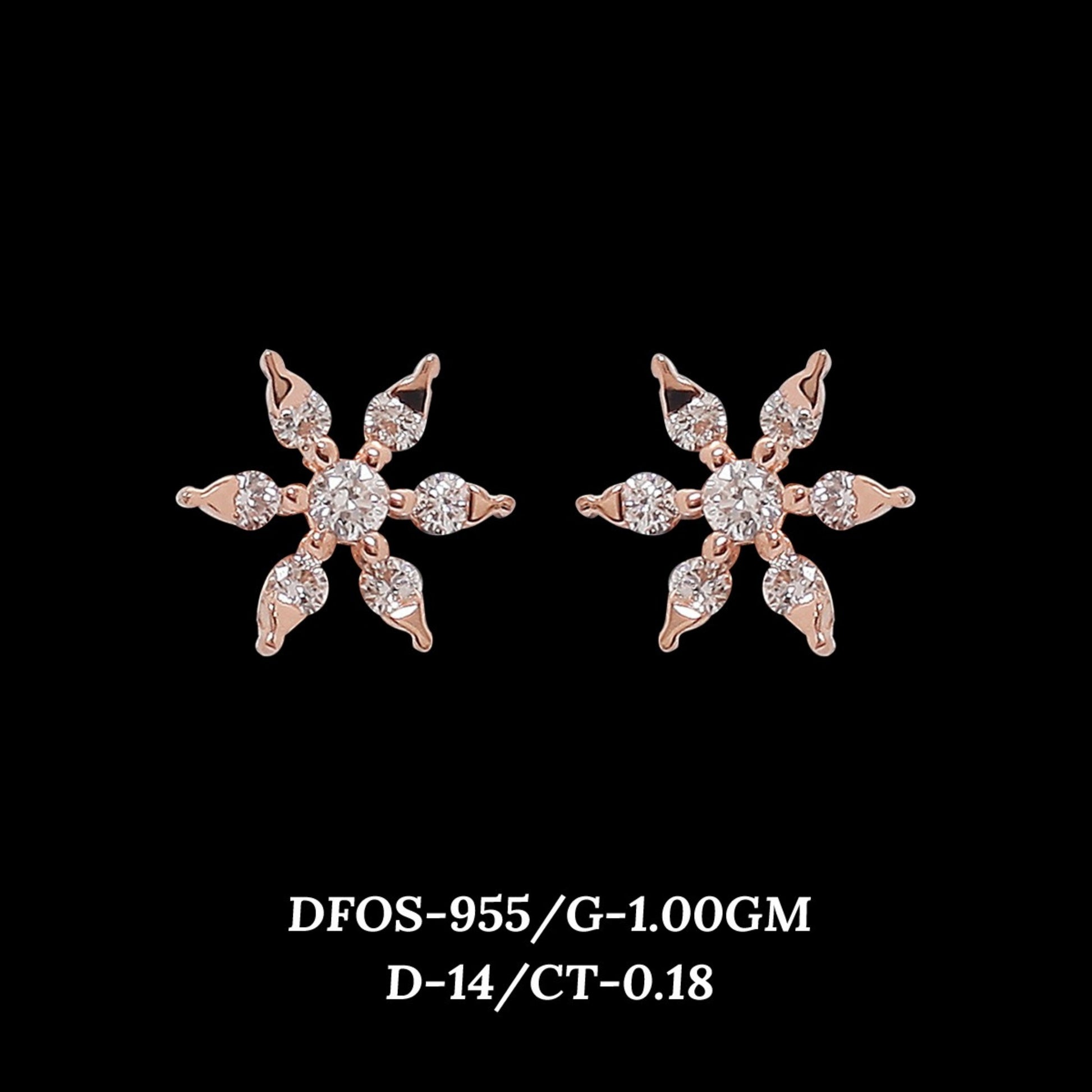 Diamond EARRING With 1 Gms of 18 Kt Gold and 0.18 Cts of Certified Natural Diamonds Code: MJ26ER618