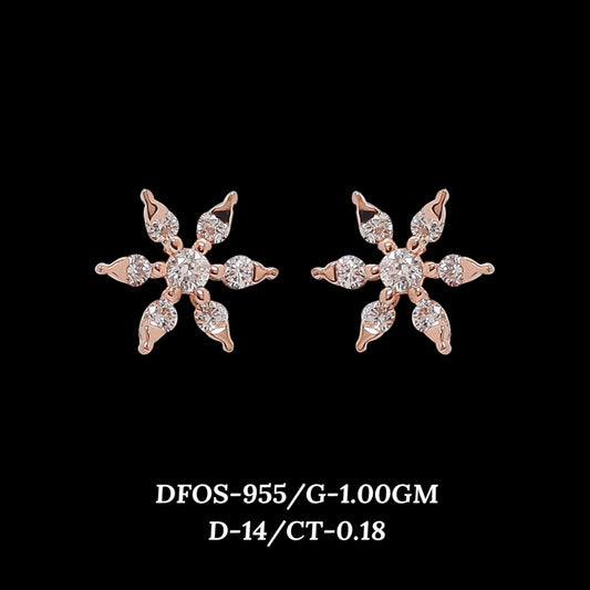 Diamond EARRING With 1 Gms of 18 Kt Gold and 0.18 Cts of Certified Natural Diamonds Code: MJ26ER618