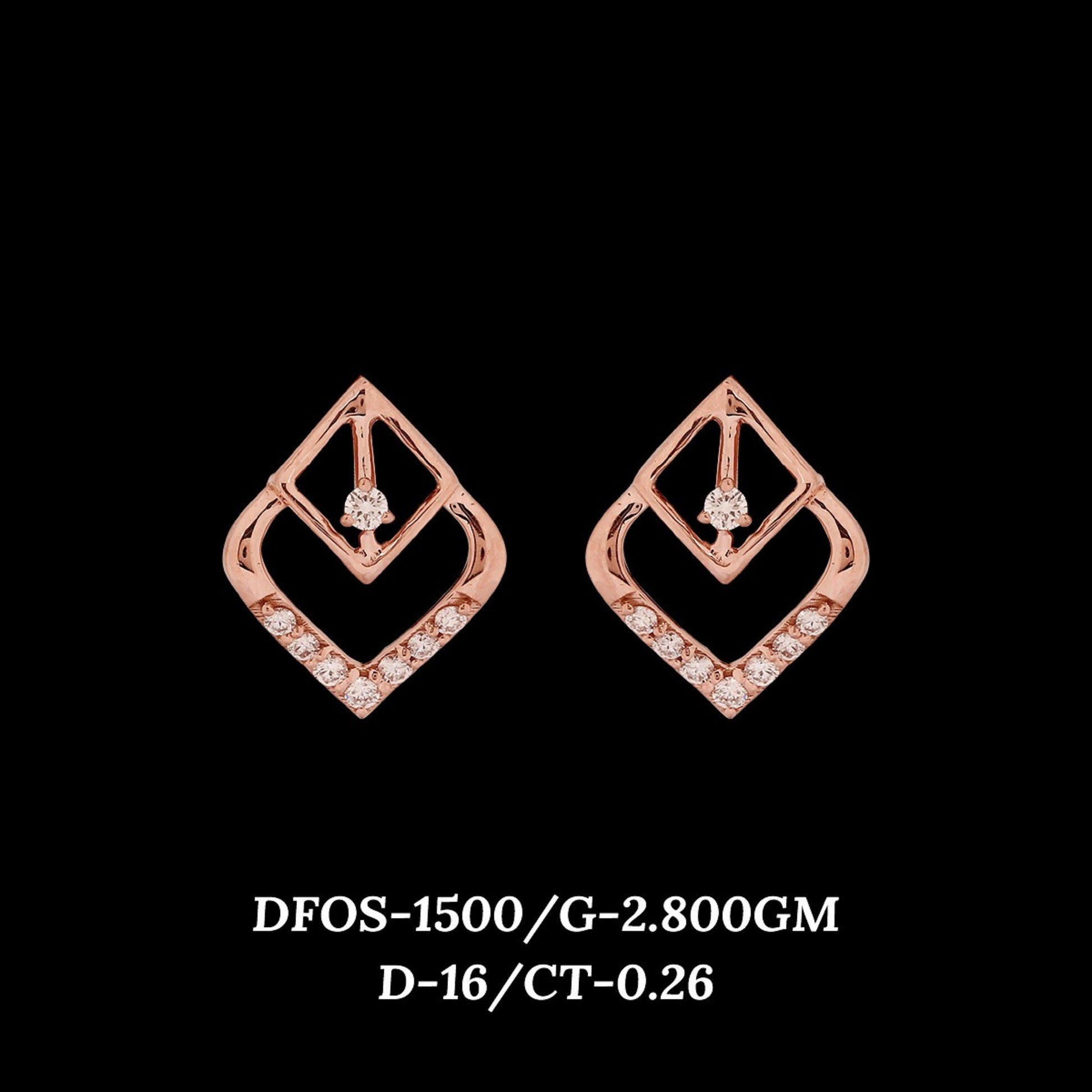 Diamond EARRING With 2.8 Gms of 18 Kt Gold and 0.26 Cts of Certified Natural Diamonds Code: MJ26ER206