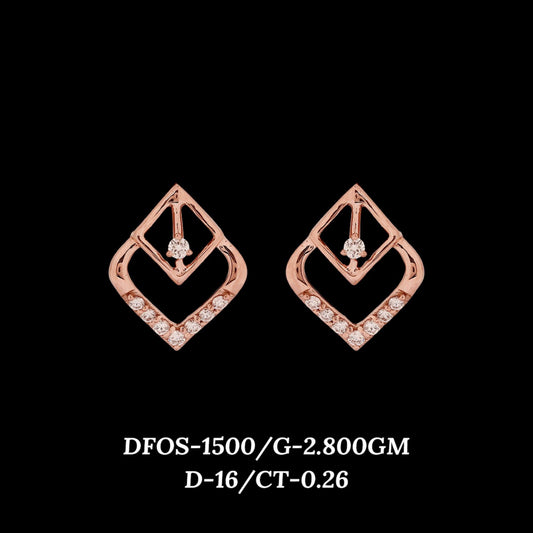 Diamond EARRING With 2.8 Gms of 18 Kt Gold and 0.26 Cts of Certified Natural Diamonds Code: MJ26ER206