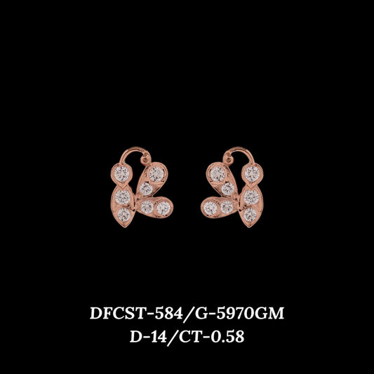 Diamond EARRING With 0.97 Gms of 18 Kt Gold and 0.58 Cts of Certified Natural Diamonds Code: MJ26ER558
